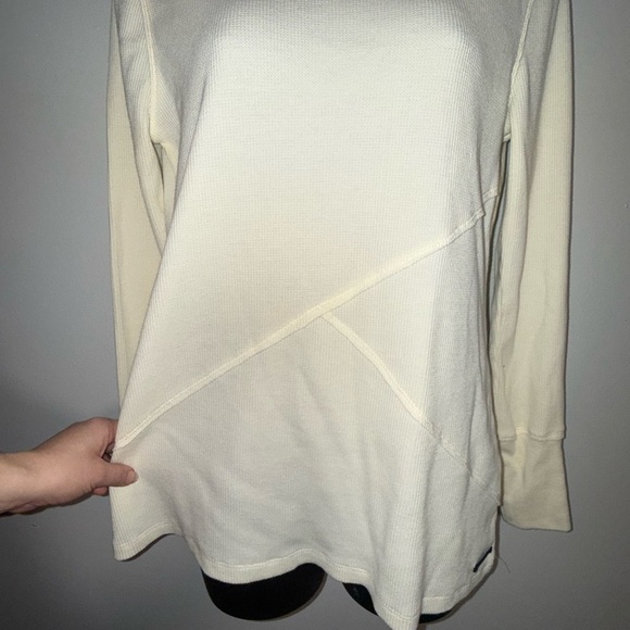 Calvin Klein Thermal Performance Crewneck Long Sleeve Top Off-White Size Large - Picture 3 of 7